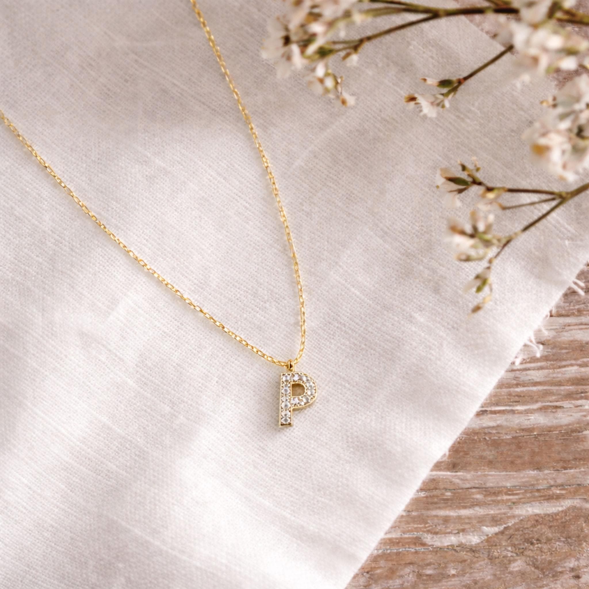 Crystal Initial Necklace thumbnail 9