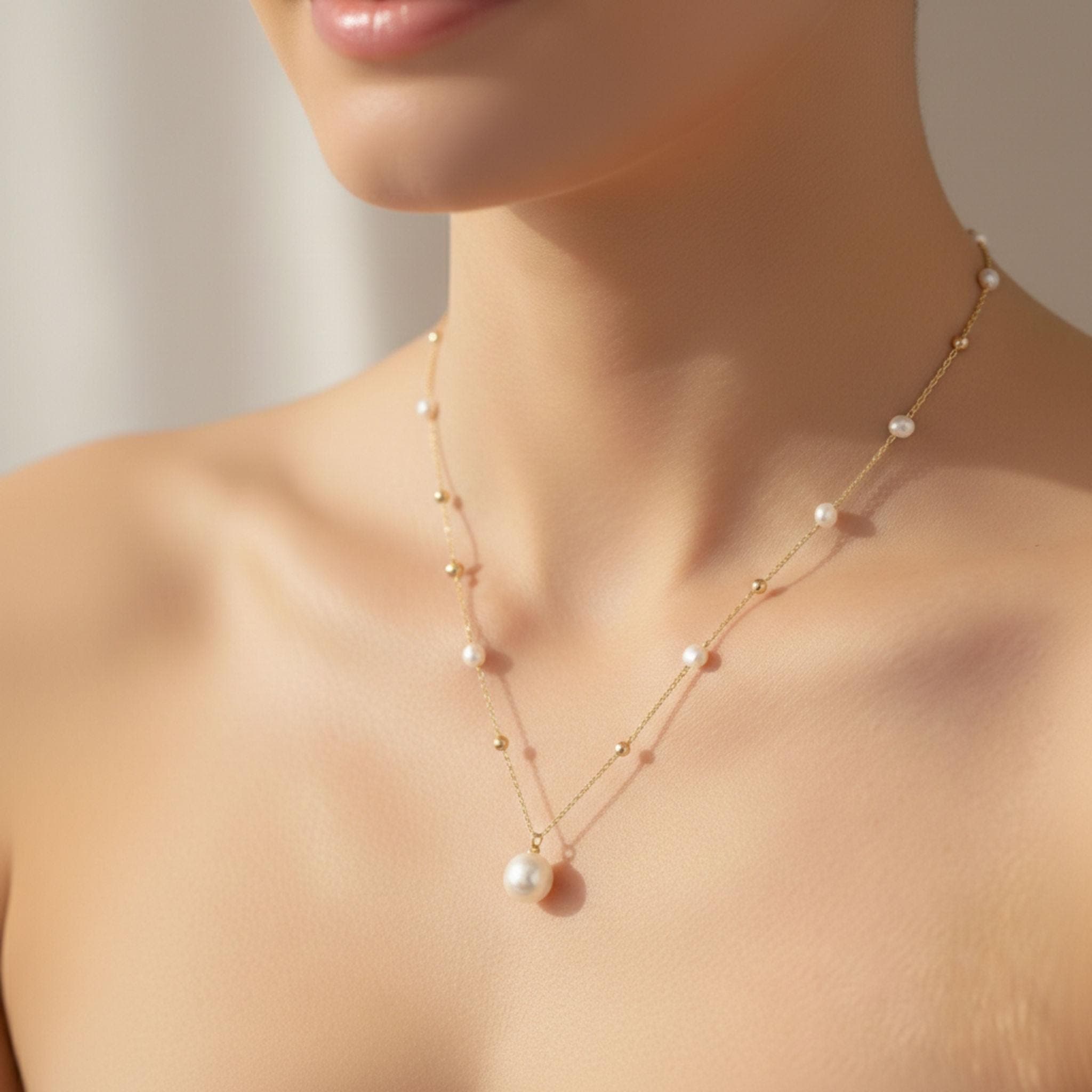 Freshwater Pearl Station Necklace thumbnail 4
