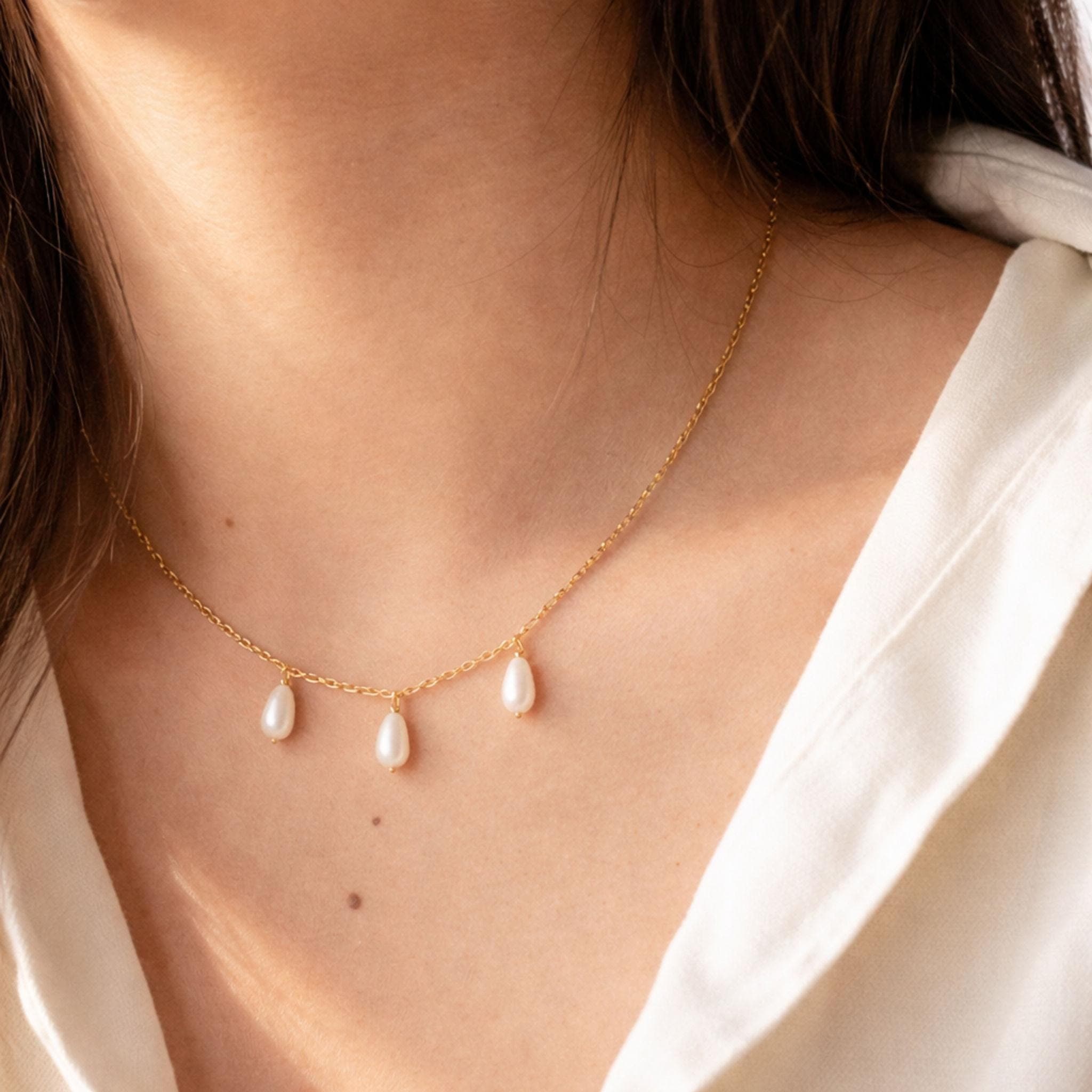 Natural Freshwater Pearl Charm Necklace thumbnail 3