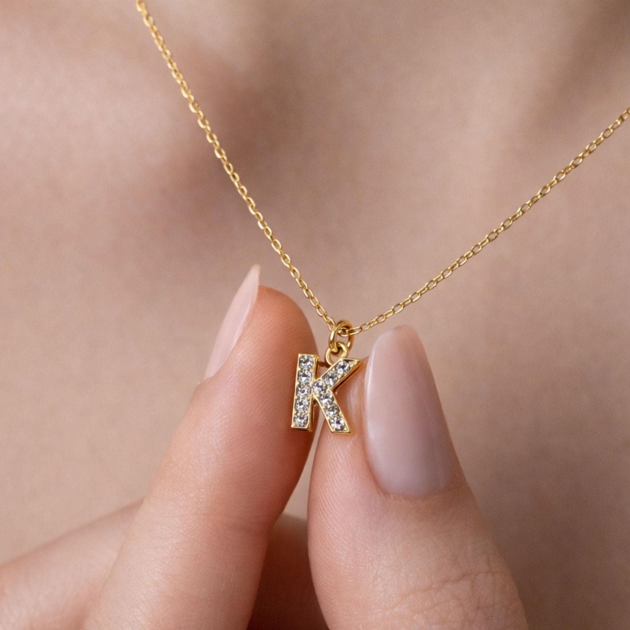 Crystal Initial Necklace thumbnail 3