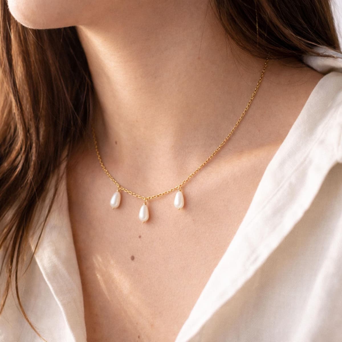 Natural Freshwater Pearl Charm Necklace - Single Pearl on Delicate Chain | Kreths Pearl Jewelry