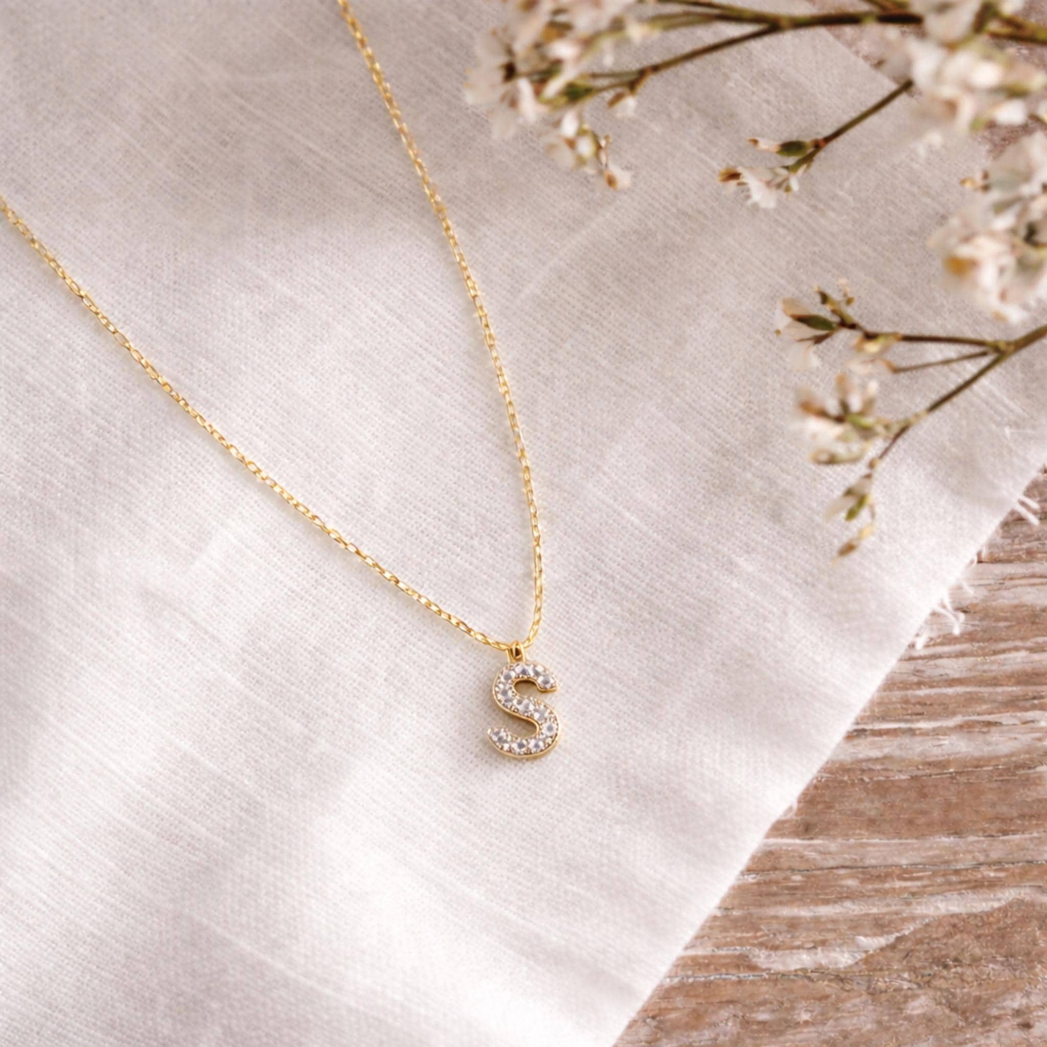 Crystal Initial Necklace thumbnail 8