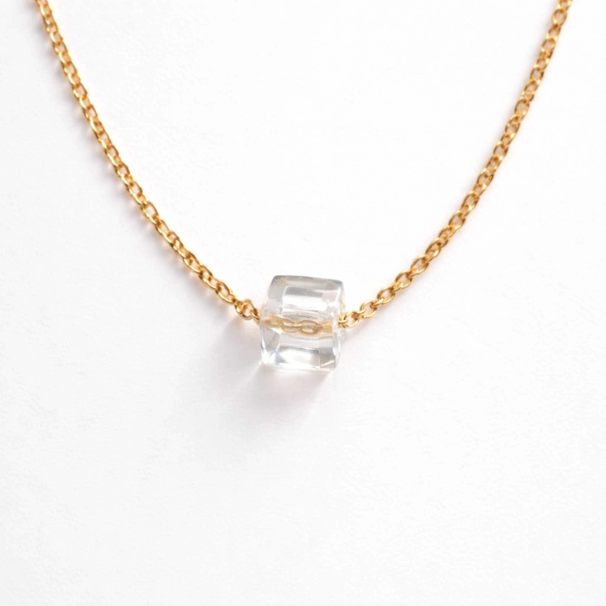 Dainty Necklace Crystal Cube thumbnail 6