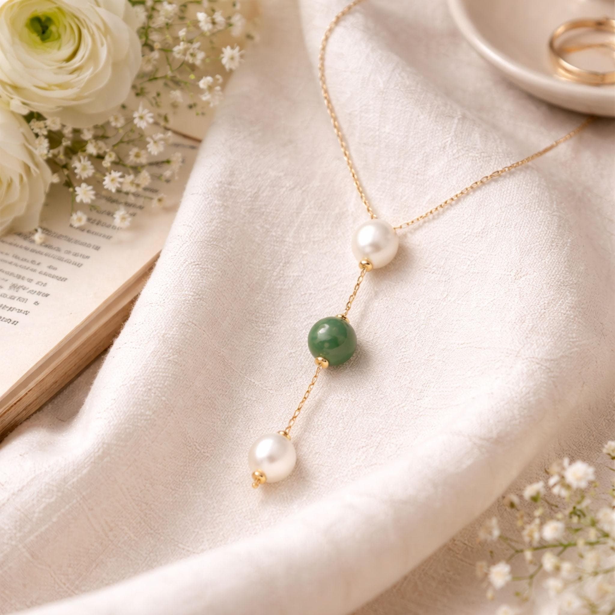 Jade Pearl Y Necklace thumbnail 4