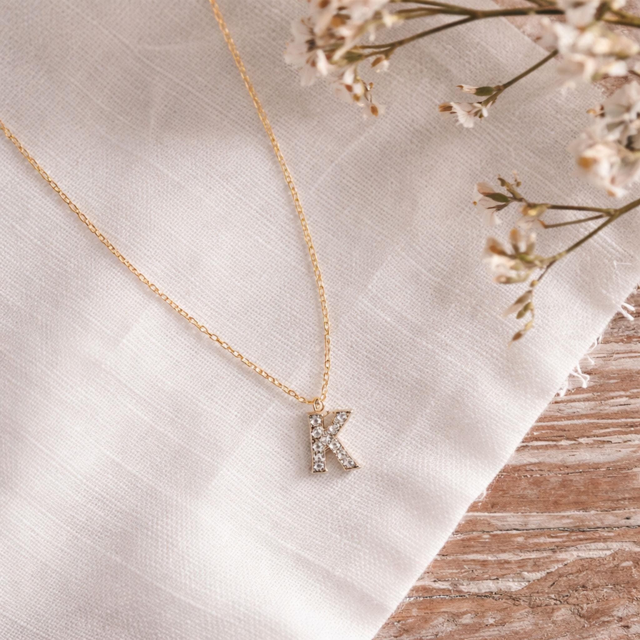 Crystal Initial Necklace thumbnail 6