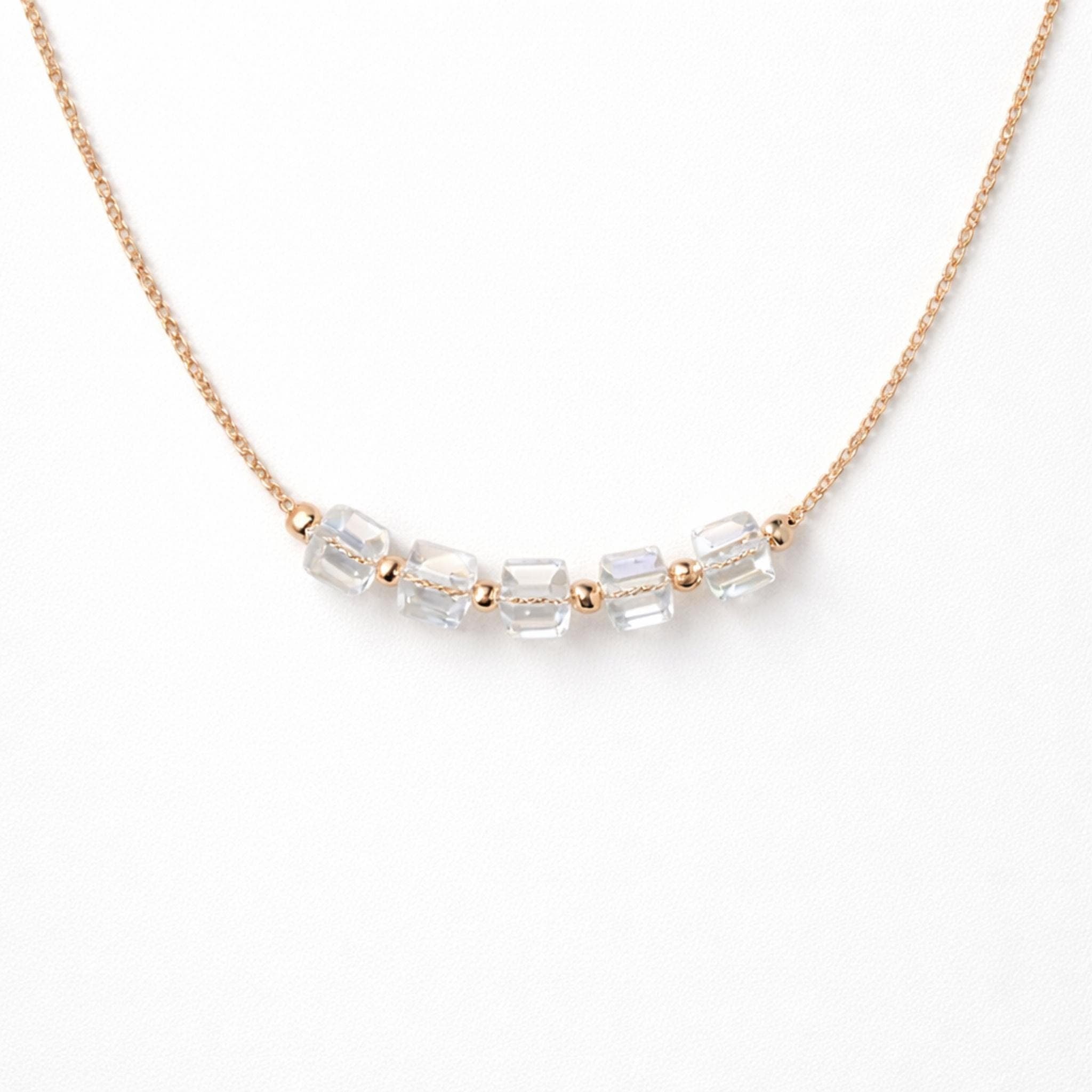 Minimalist Crystal Cube Necklace thumbnail 4