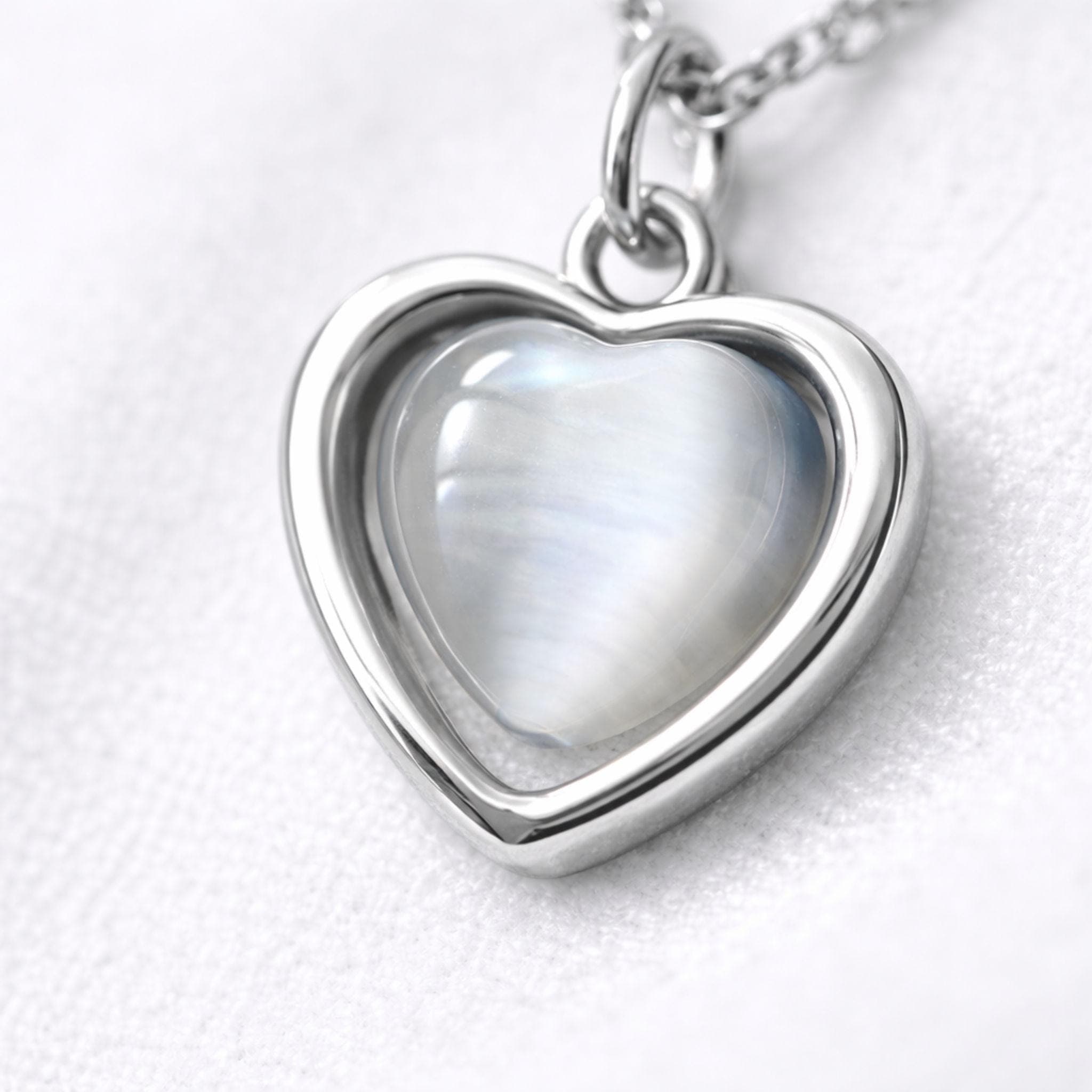 Heart Pendant Necklace Silver Minimal Love Pendant Gift thumbnail 3