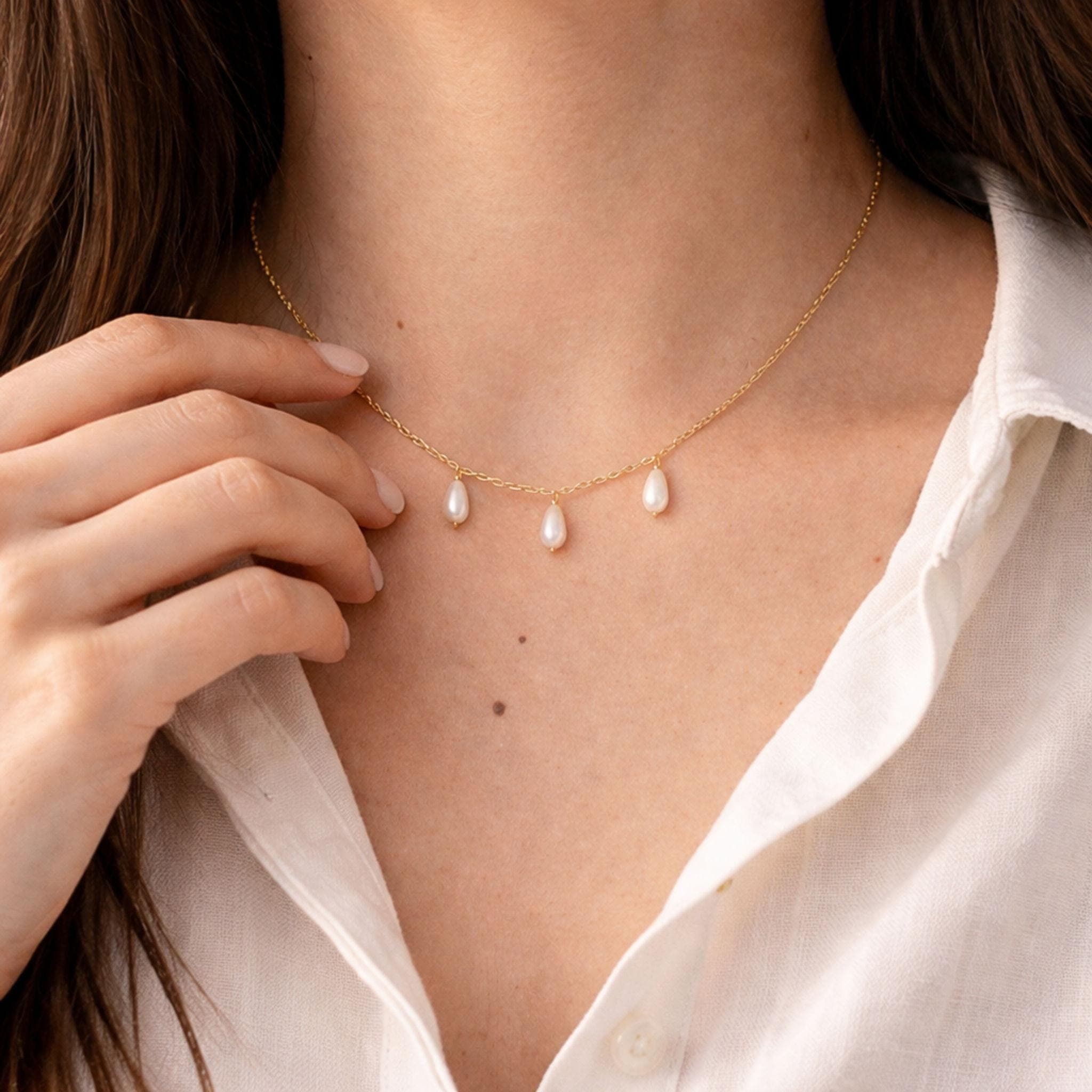 Natural Freshwater Pearl Charm Necklace thumbnail 2