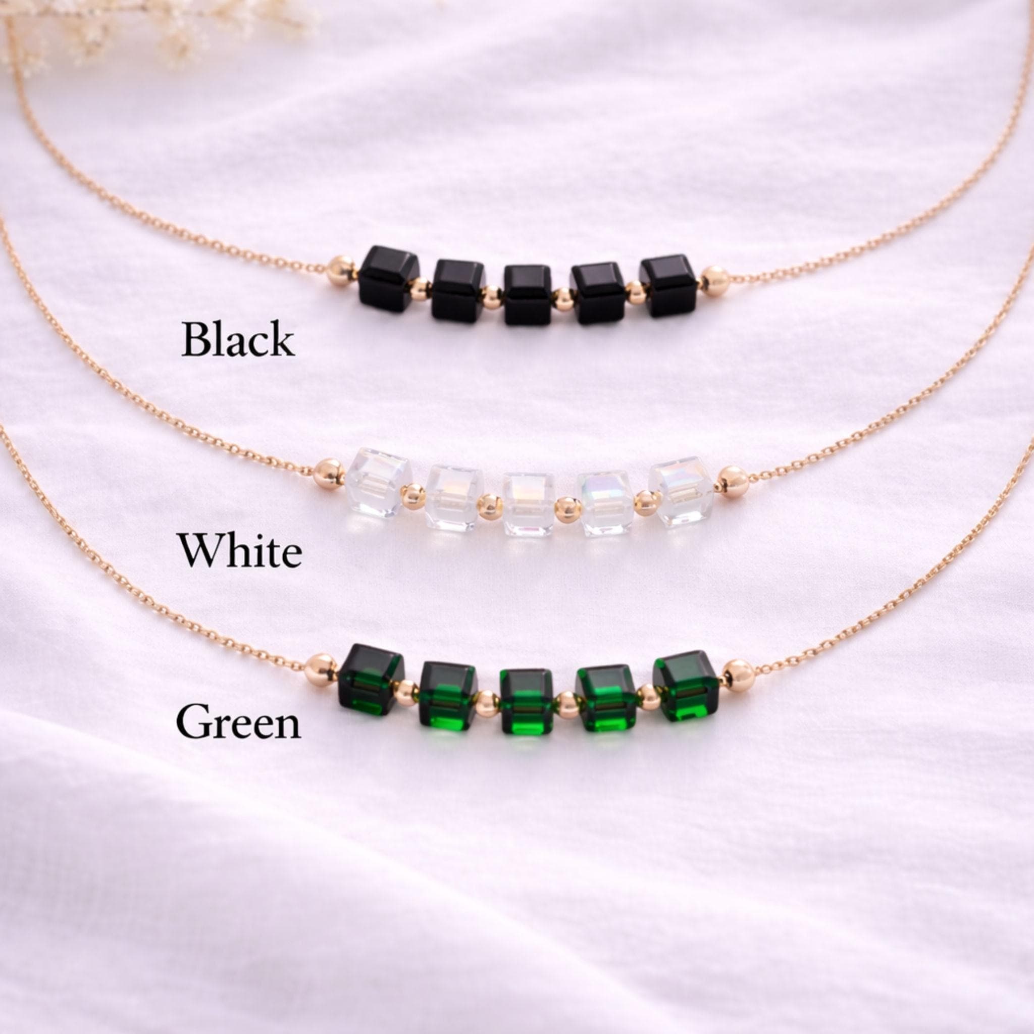 Minimalist Crystal Cube Necklace thumbnail 6