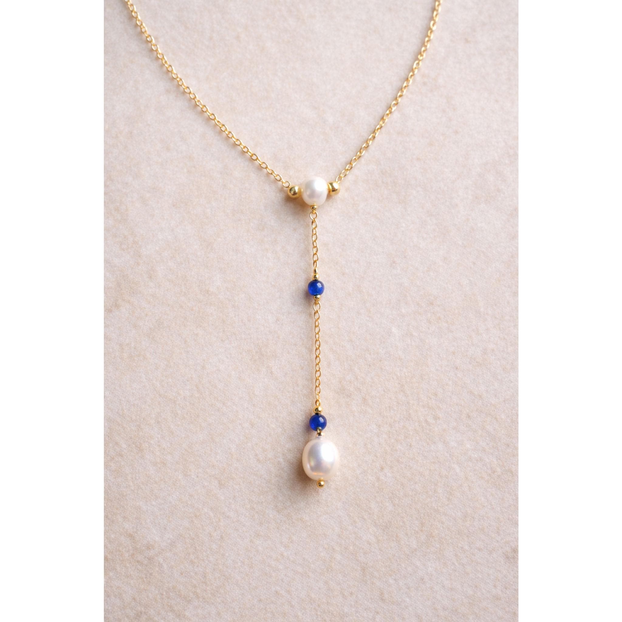 Lapis Pearl Y Necklace thumbnail 3