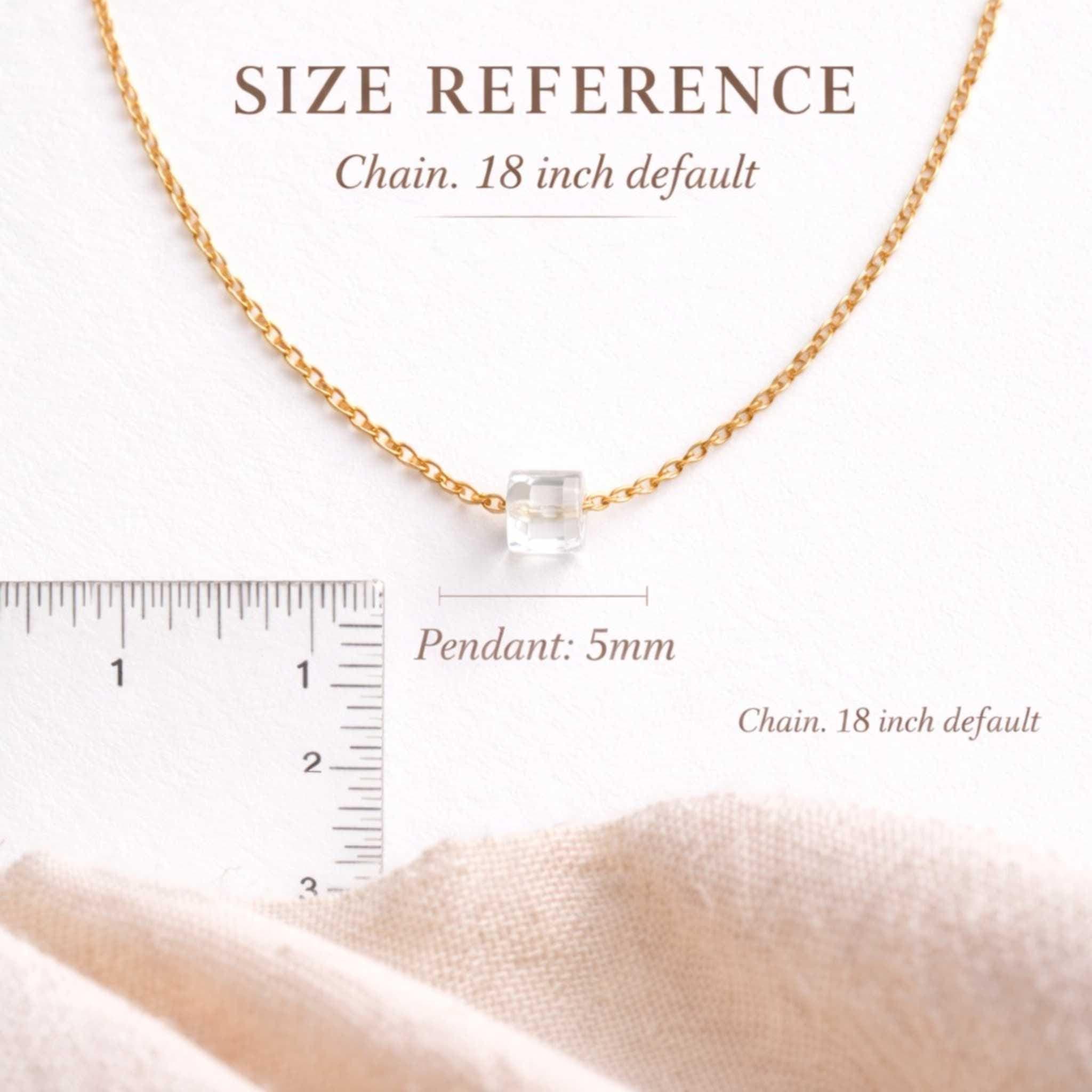 Dainty Necklace Crystal Cube thumbnail 4