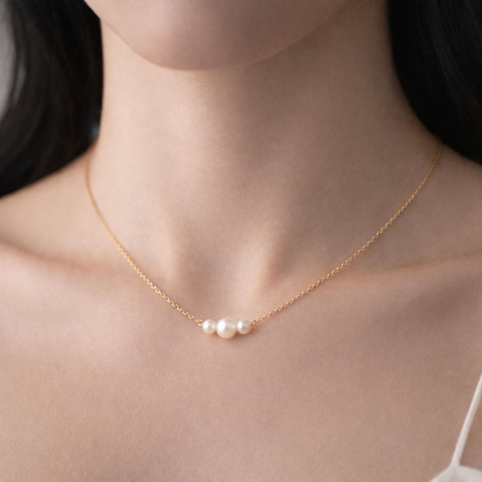 Freshwater Pearl Beaded Necklace - Hand-Strung Choker, Bridesmaid Gift | Kreths Pearl Jewelry