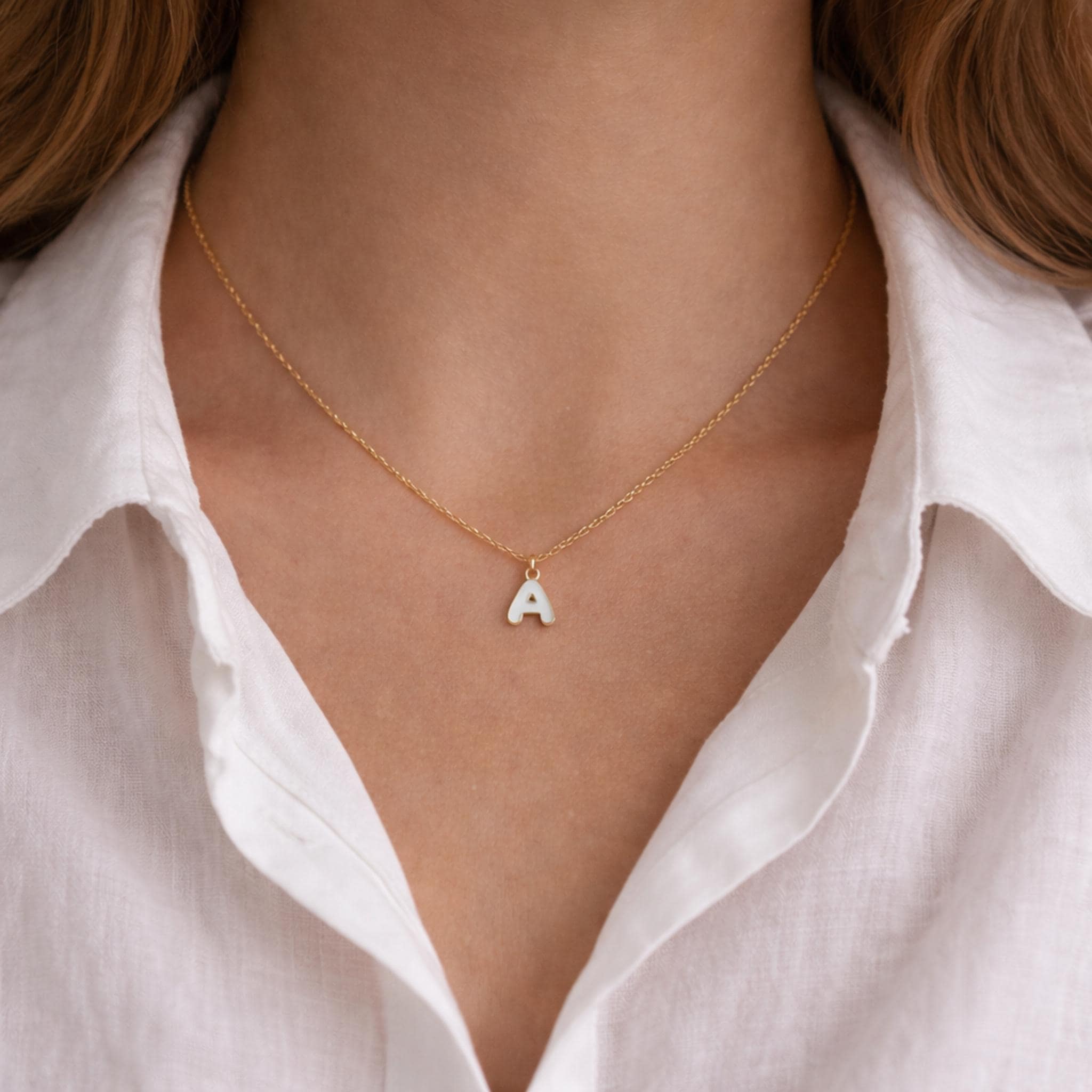 Initial Necklace - Monogram Pendant on Gold or Silver Chain | Kreths Pearl Jewelry